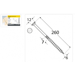 DMX310626 - CS 06260 Wkręt ciesielski  6x260 - (100/op)